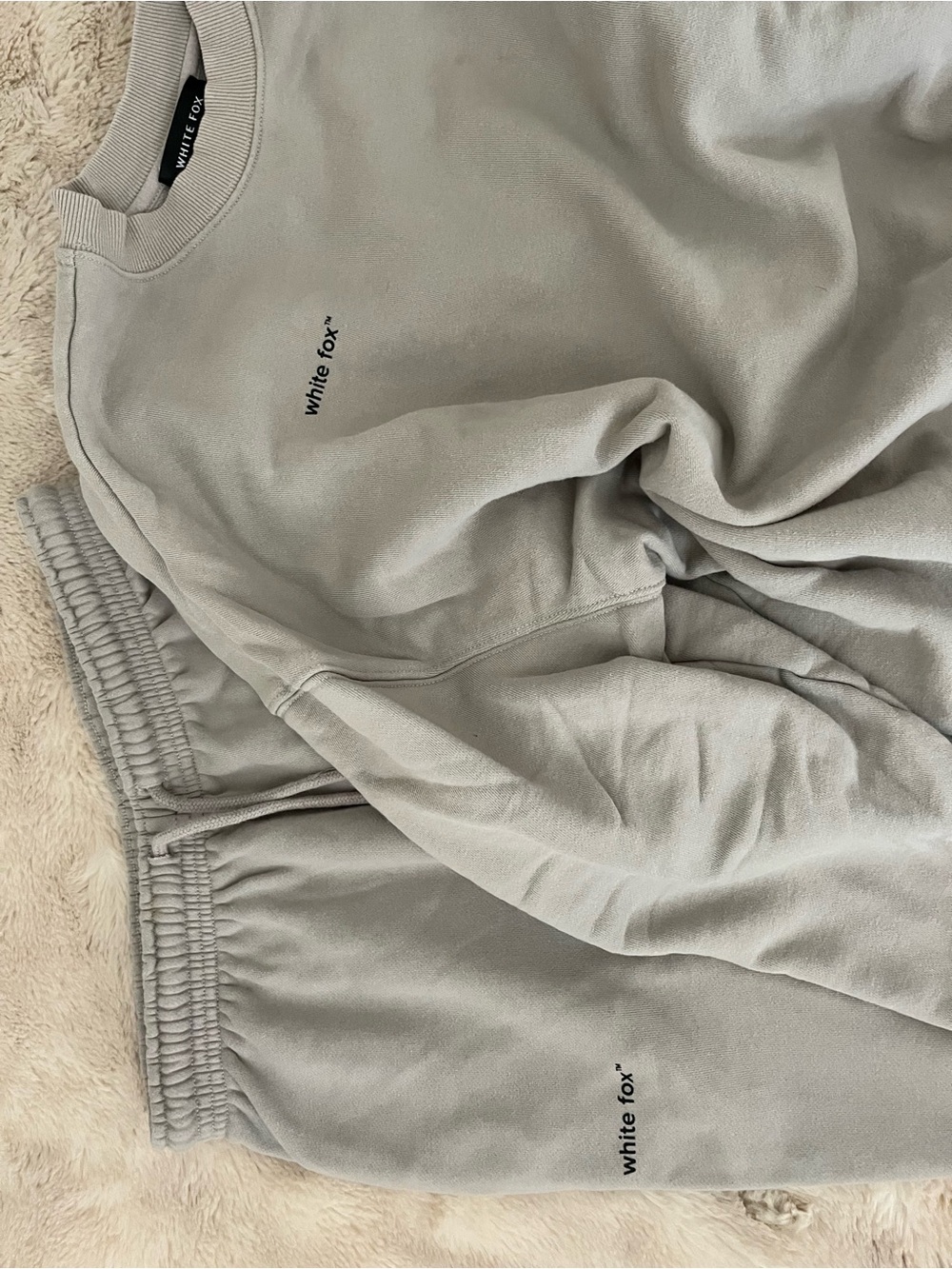 White Fox Boutique Light Grey Crewneck & Jogger Set - Picture 2 of 3